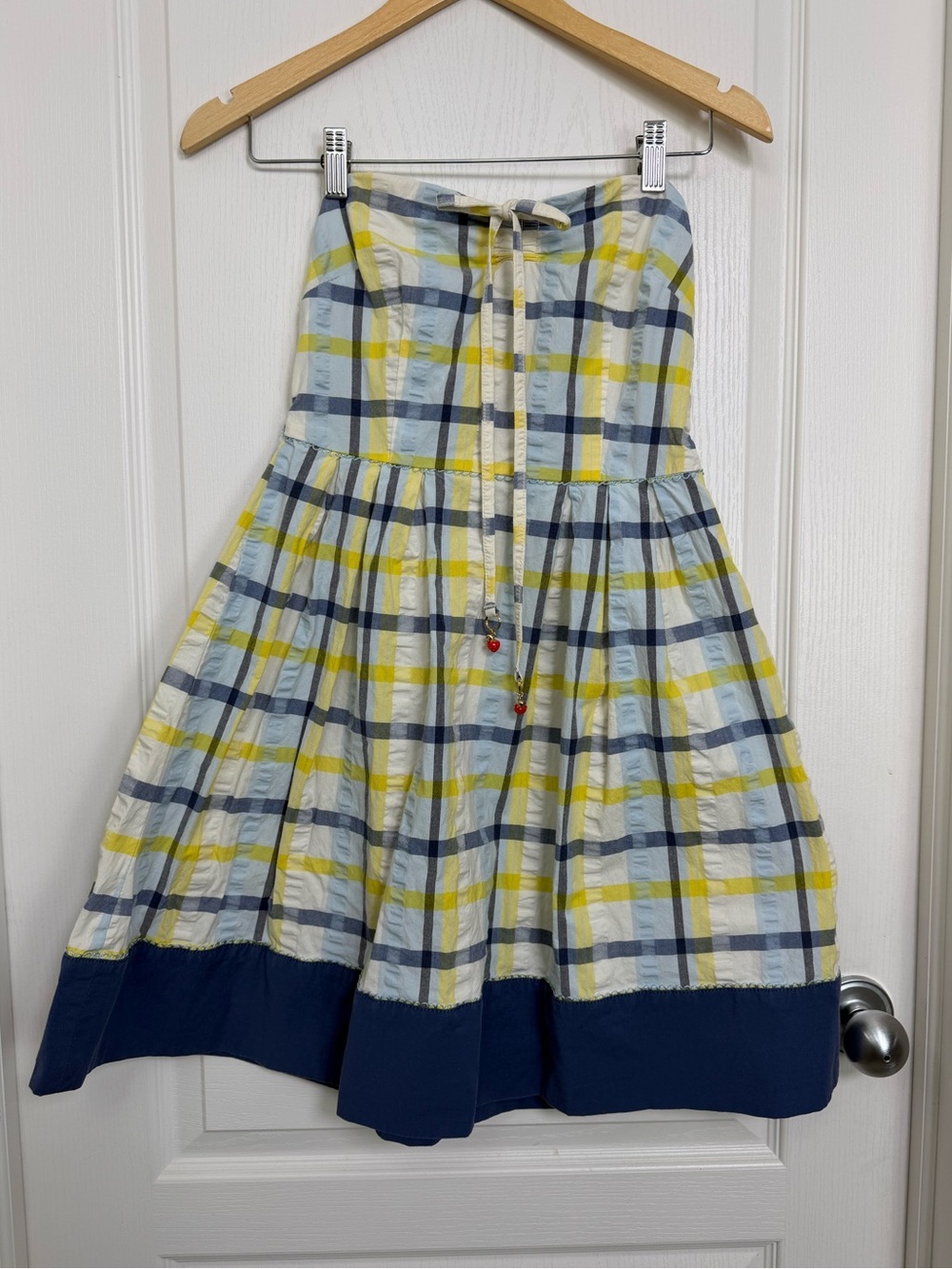 Vintage Y2K Juicy Couture Seersucker Madras Plaid Strapless Mini Dress Sz Small - Picture 10 of 10